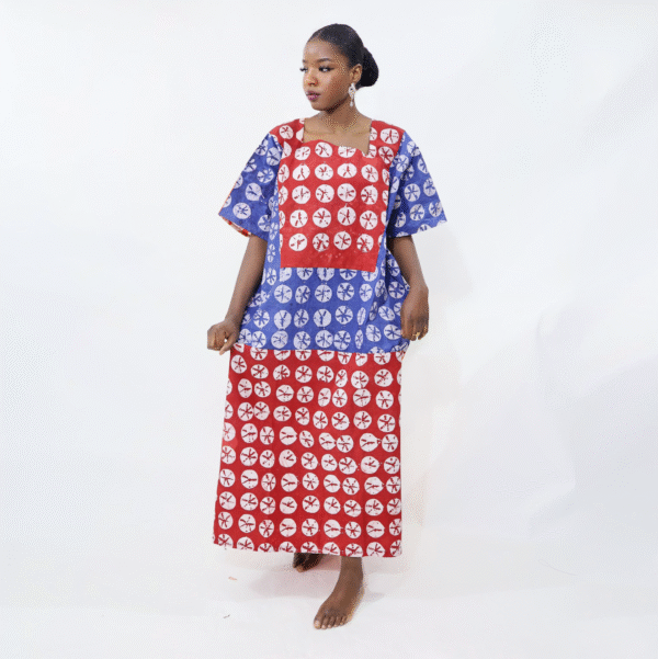 Adire Bubu Gown-Red